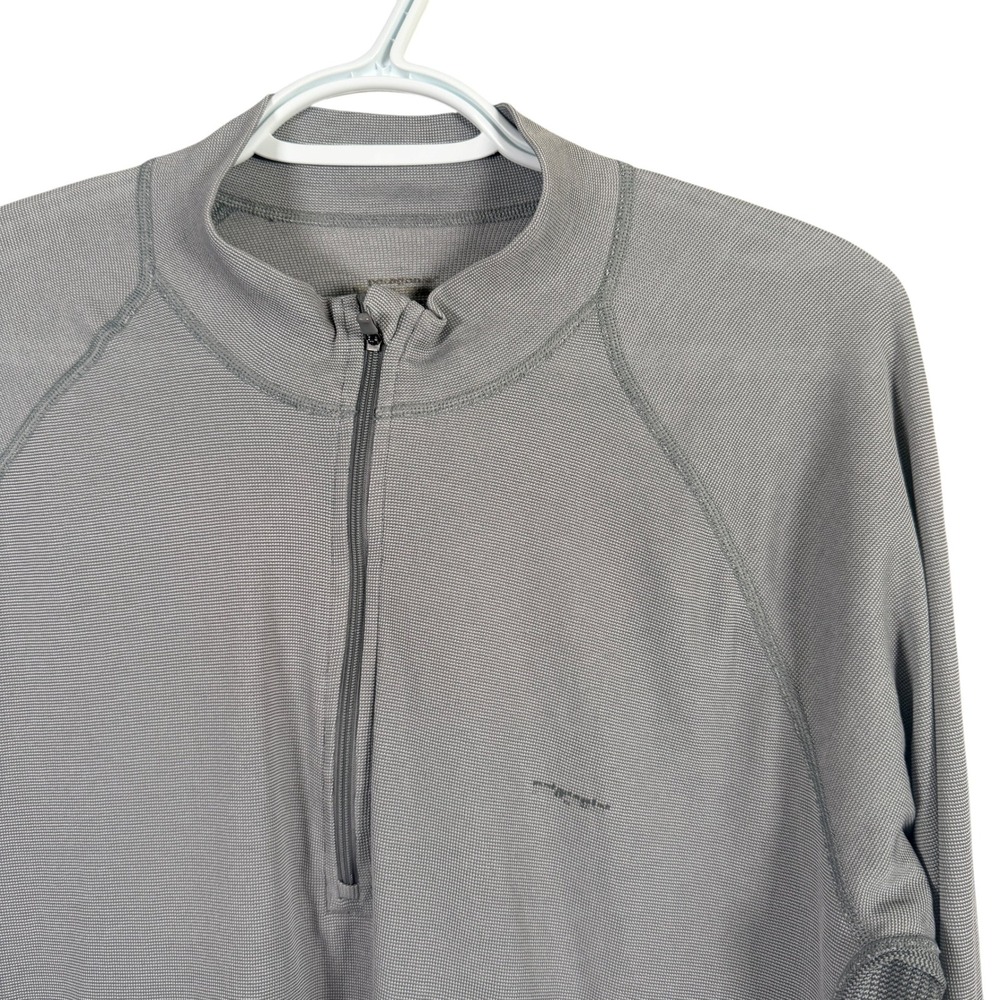 Patagonia Capilene Base Layer 1/4 Zip Mens L Gray Long Sleeve Top